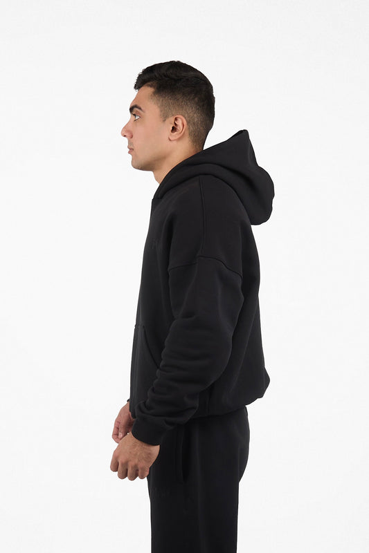 PLAIN Oversized Essential Hoodie – BLACK