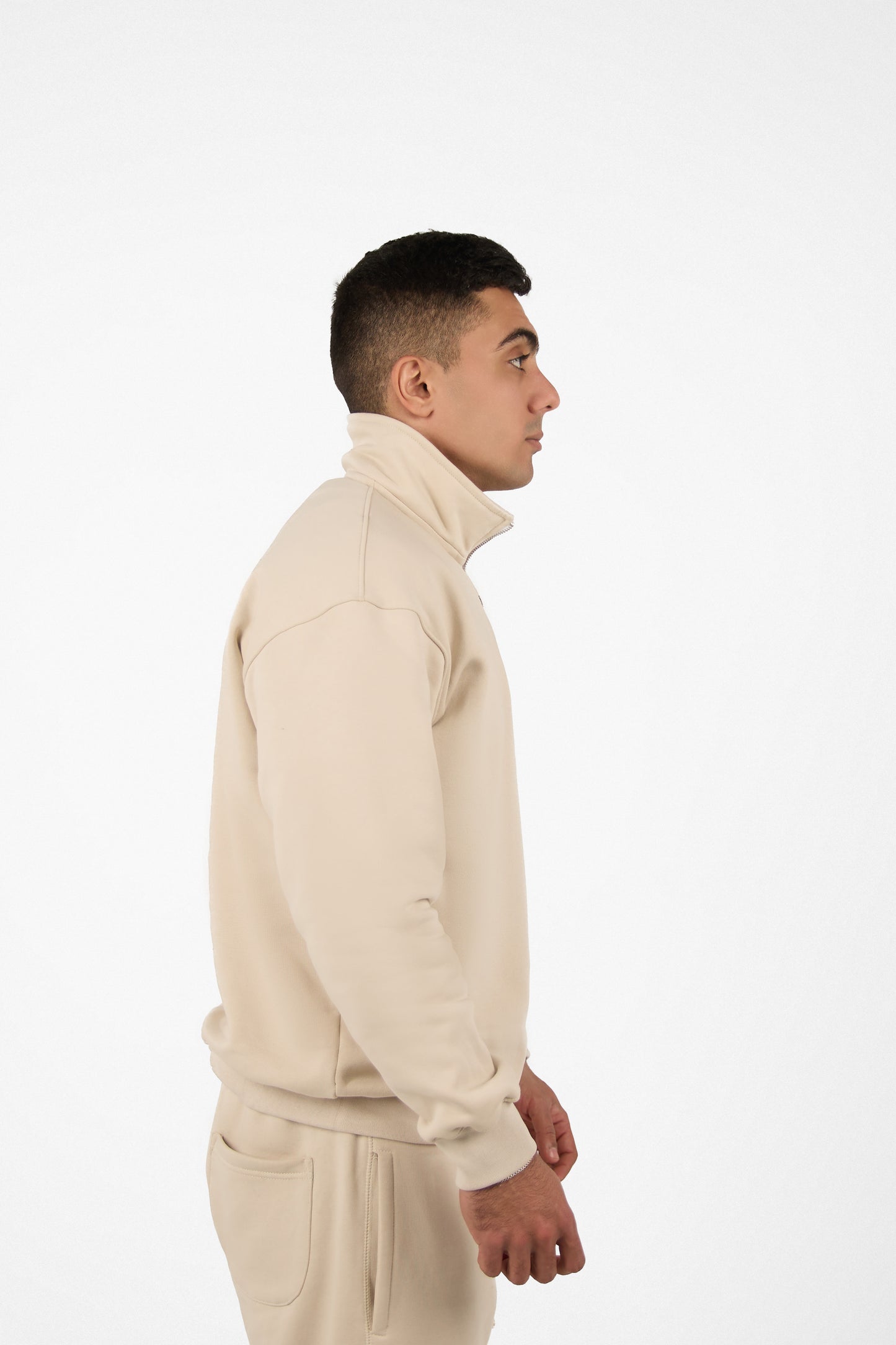 PLAIN Beige Quarter Zip