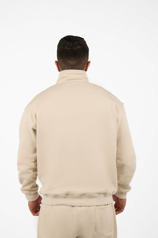 PLAIN Beige Quarter Zip
