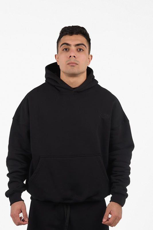 PLAIN Oversized Essential Hoodie – BLACK