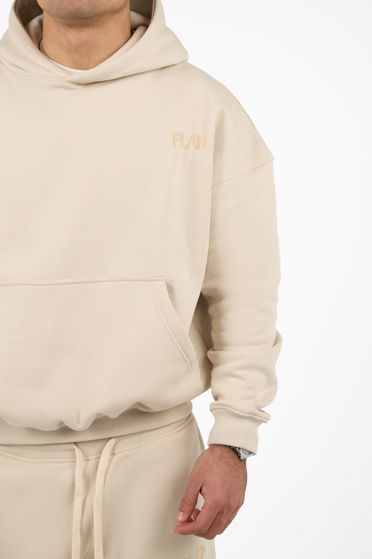 PLAIN Oversized Essential Hoodie – Beige